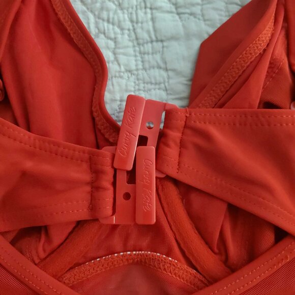 Red 38K Cup Size Swimsuit with Mesh - Picture 3 of 7